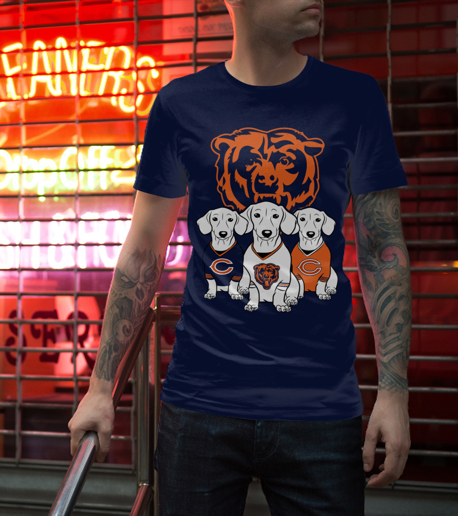 Chicago Bears Pet Lover Dachshund Dogs Football T-Shirt