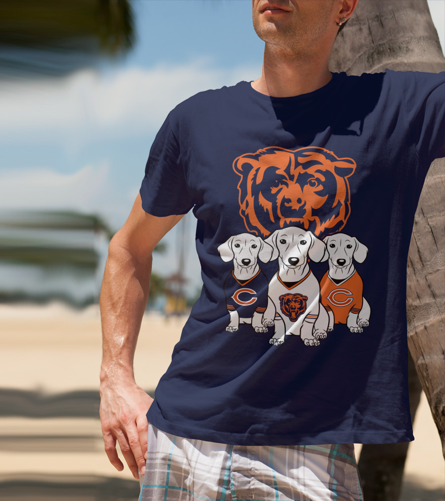 Chicago Bears Pet Lover Dachshund Dogs Football T-Shirt