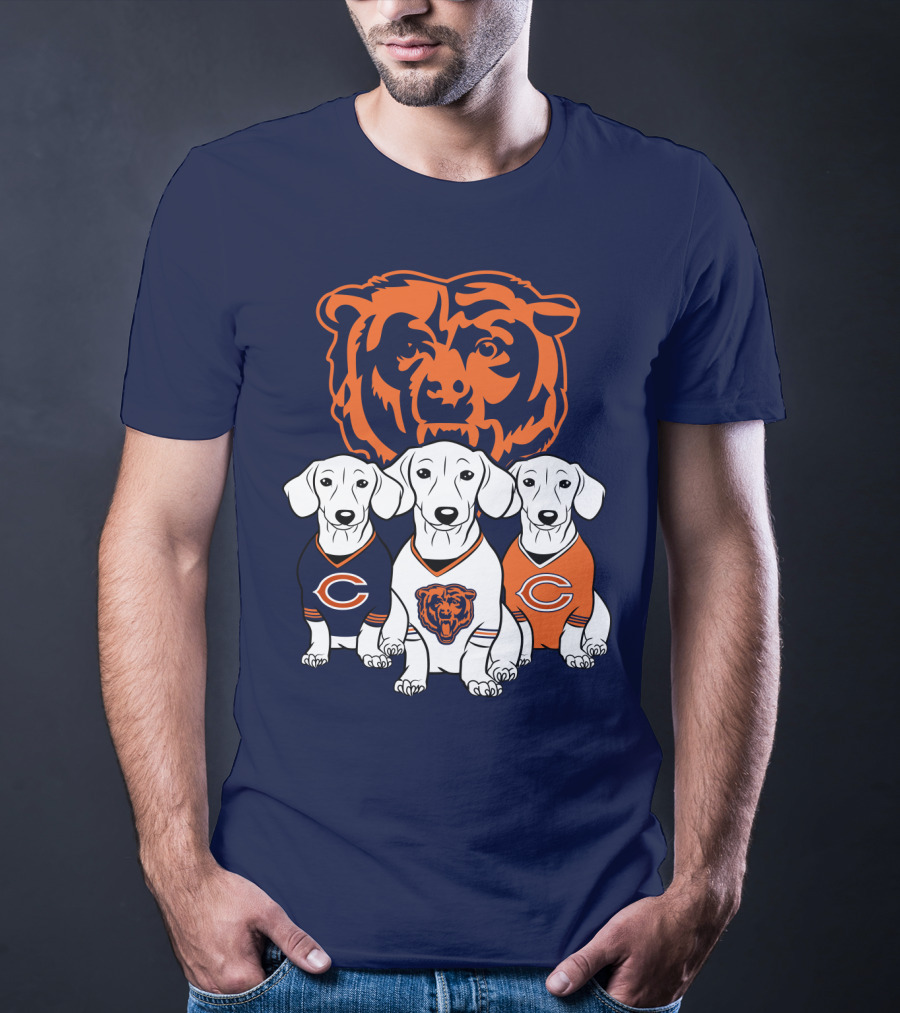 Chicago Bears Pet Lover Dachshund Dogs Football T-Shirt