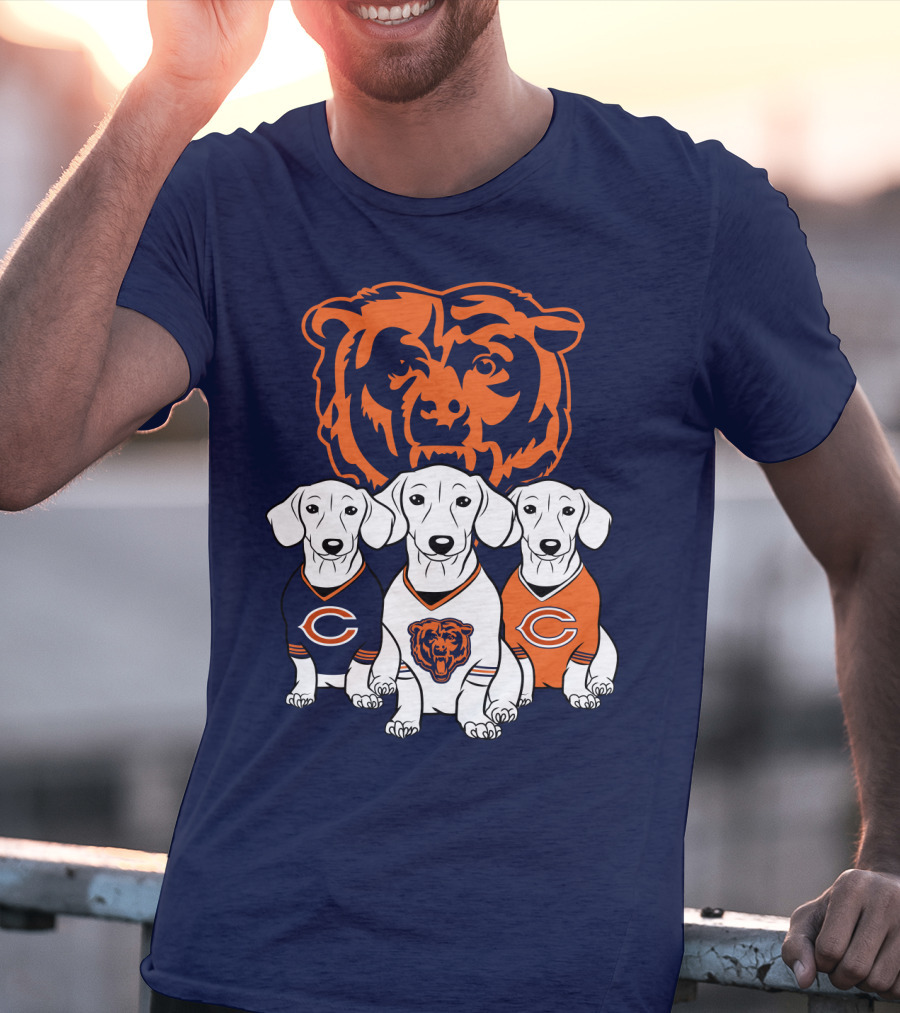 Chicago Bears Pet Lover Dachshund Dogs Football T-Shirt