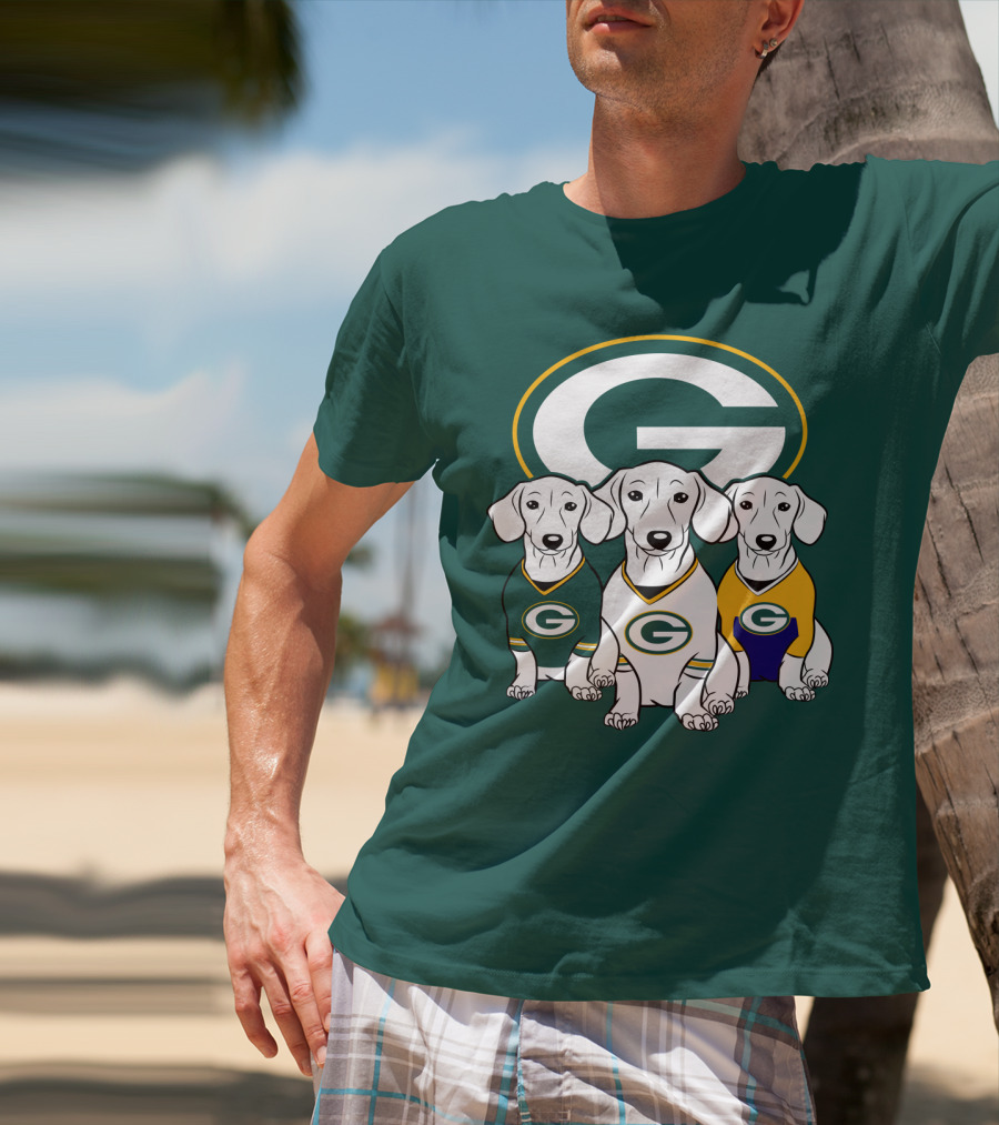 Green Bay Packers Pet Lover Dachshund Dogs Football T-Shirt