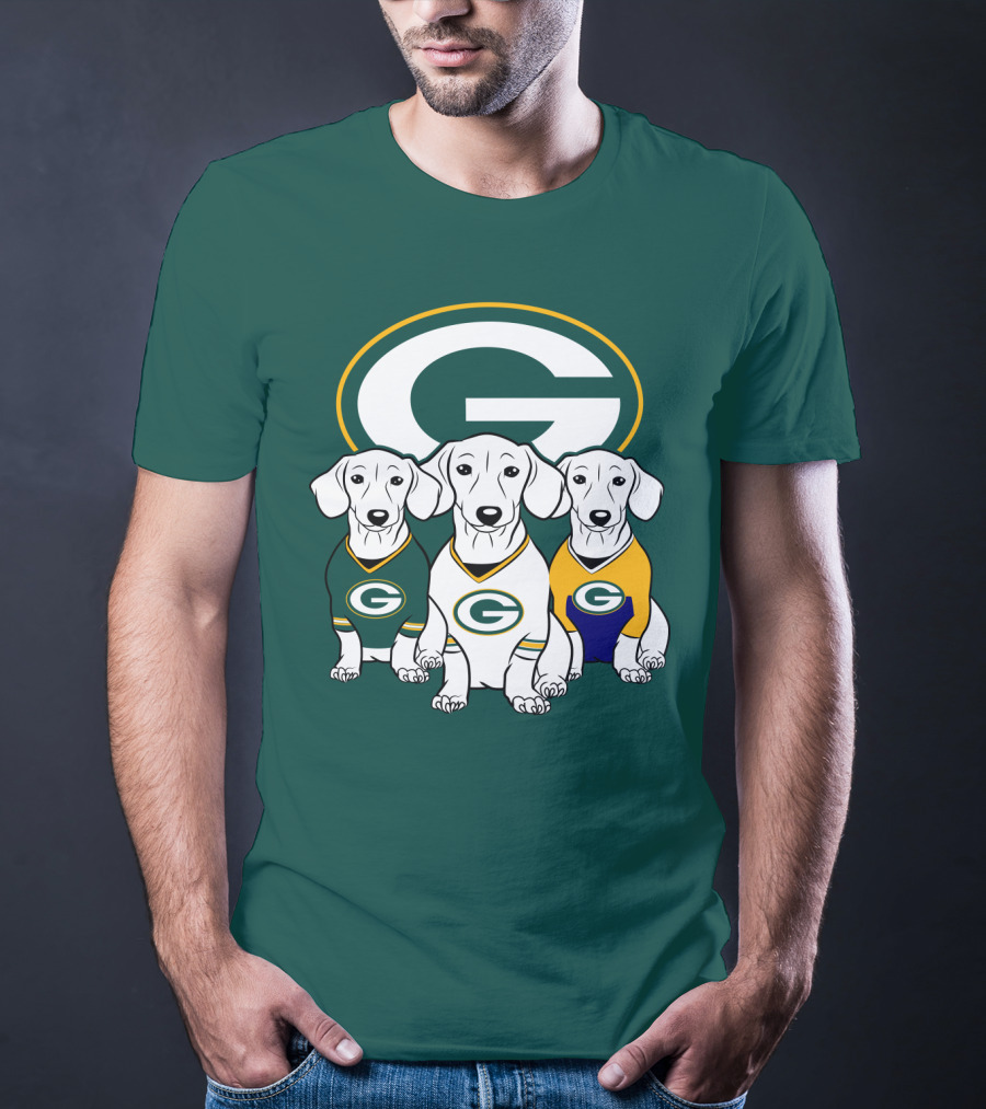 Green Bay Packers Pet Lover Dachshund Dogs Football T-Shirt