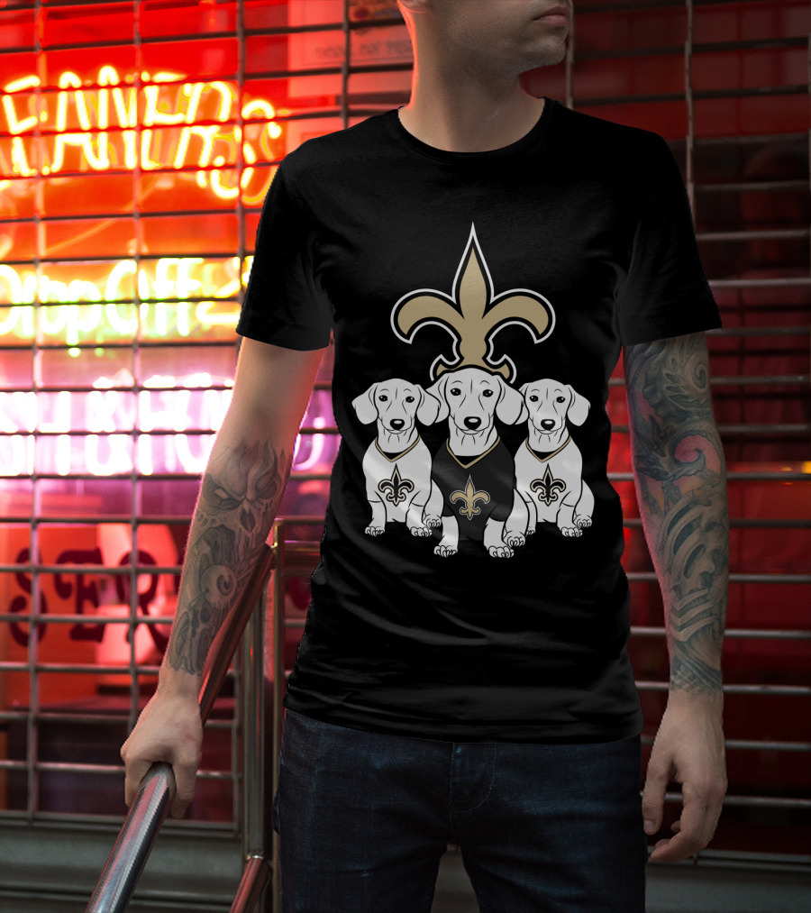 New Orleans Saints Dachshund Dogs Football T-Shirt
