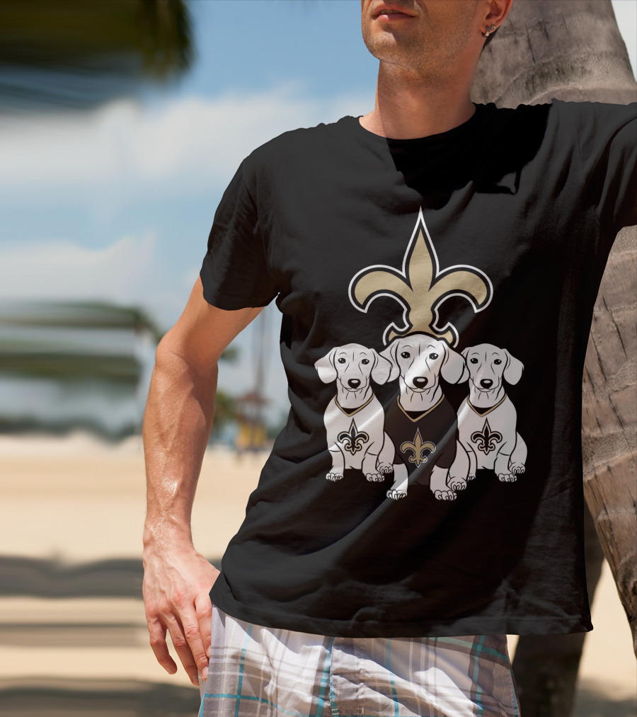New Orleans Saints Dachshund Dogs Football T-Shirt