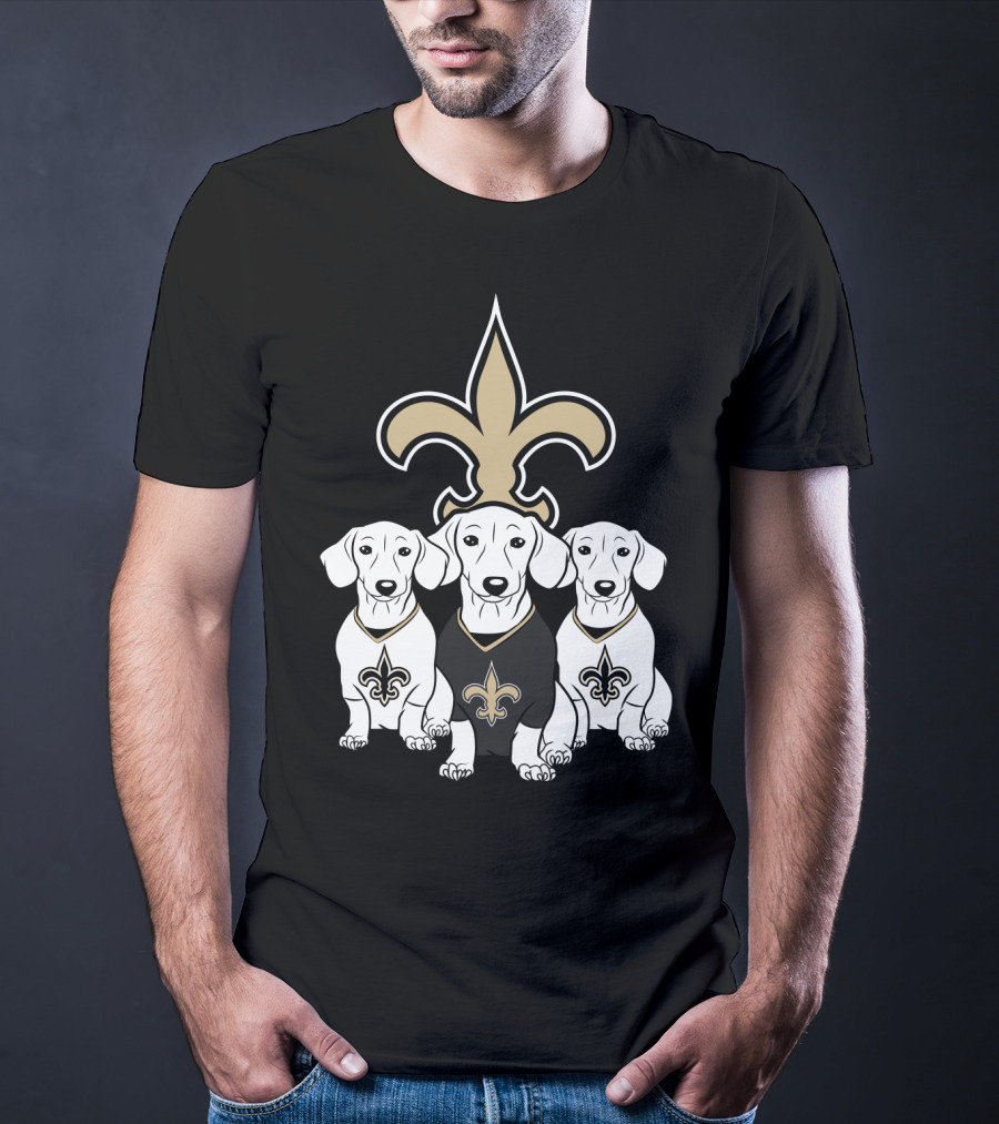 New Orleans Saints Dachshund Dogs Football T-Shirt