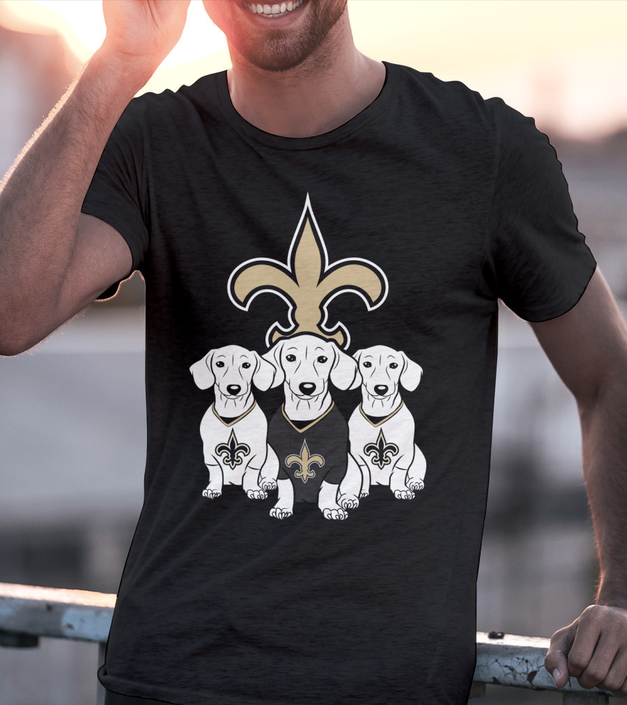 New Orleans Saints Dachshund Dogs Football T-Shirt