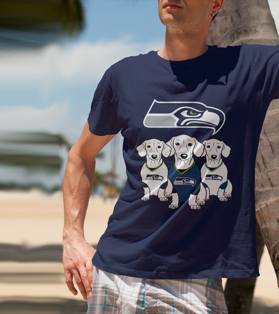 Seattle Seahawks Dachshund Dogs Football T-Shirt