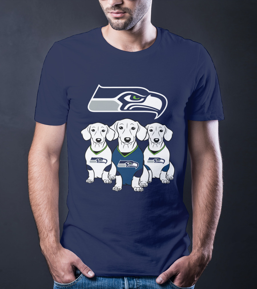 Seattle Seahawks Dachshund Dogs Football T-Shirt