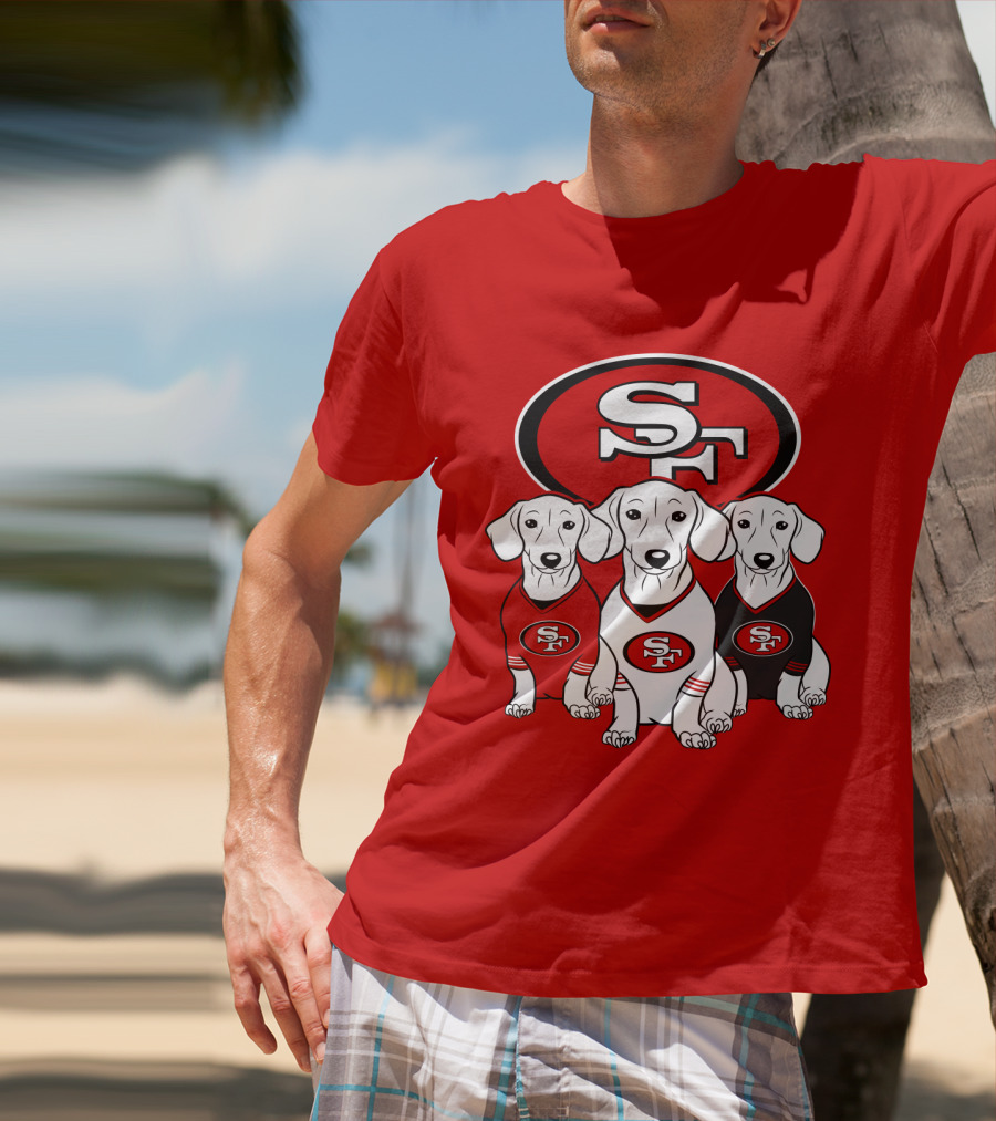 San Francisco 49ers Dachshund Dog Trio T-Shirt