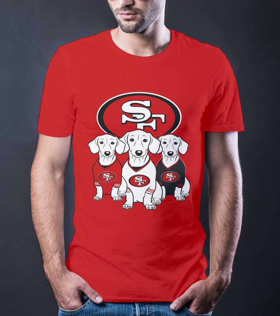 San Francisco 49ers Dachshund Dog Trio T-Shirt