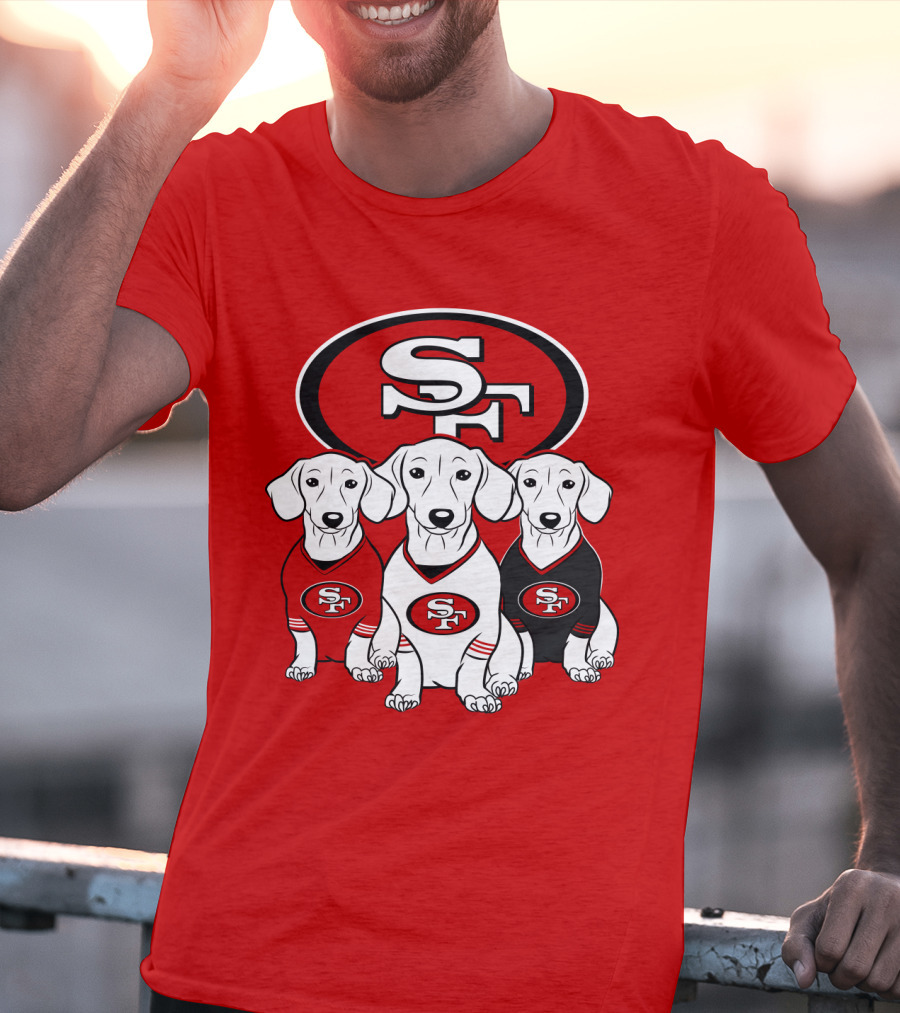 San Francisco 49ers Dachshund Dog Trio T-Shirt