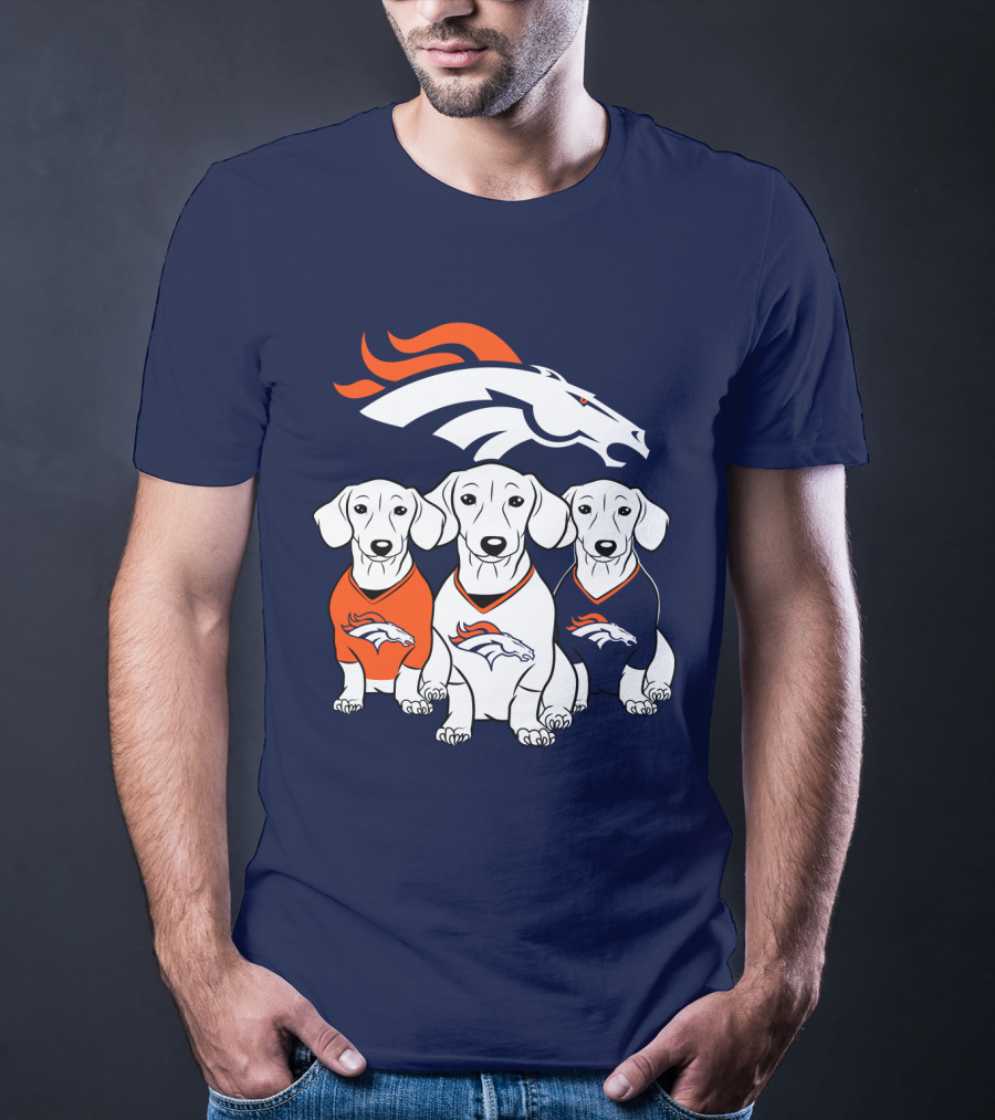 Denver Broncos Dachshunds Trio T-Shirt
