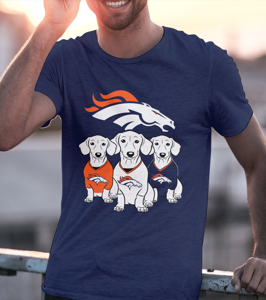 Denver Broncos Dachshunds Trio T-Shirt