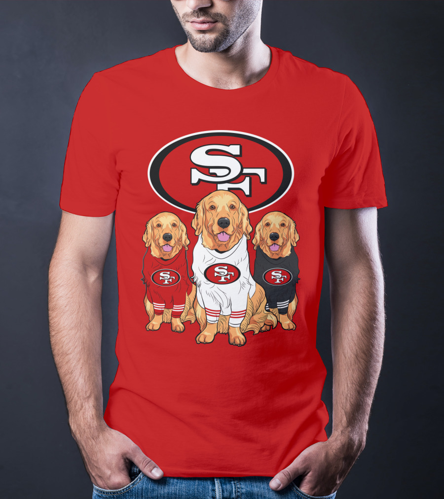 San Francisco 49ers NFL Golden Retriever Dogs Team T-Shirt