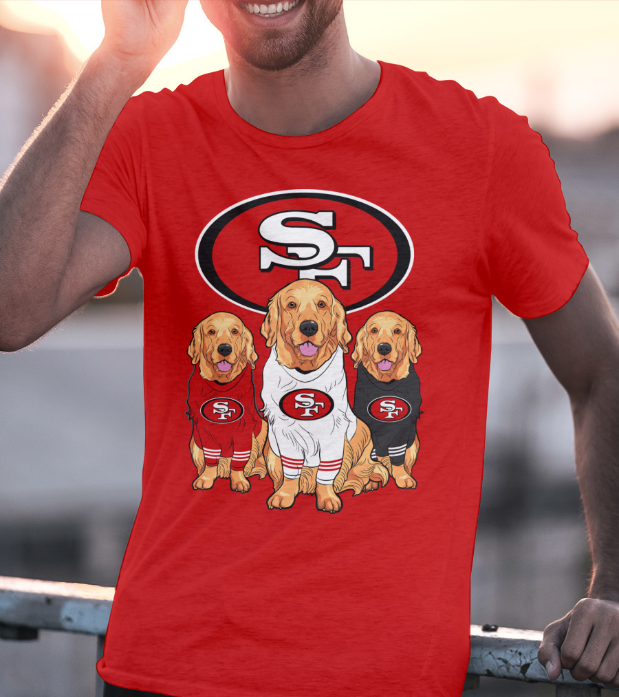 San Francisco 49ers NFL Golden Retriever Dogs Team T-Shirt