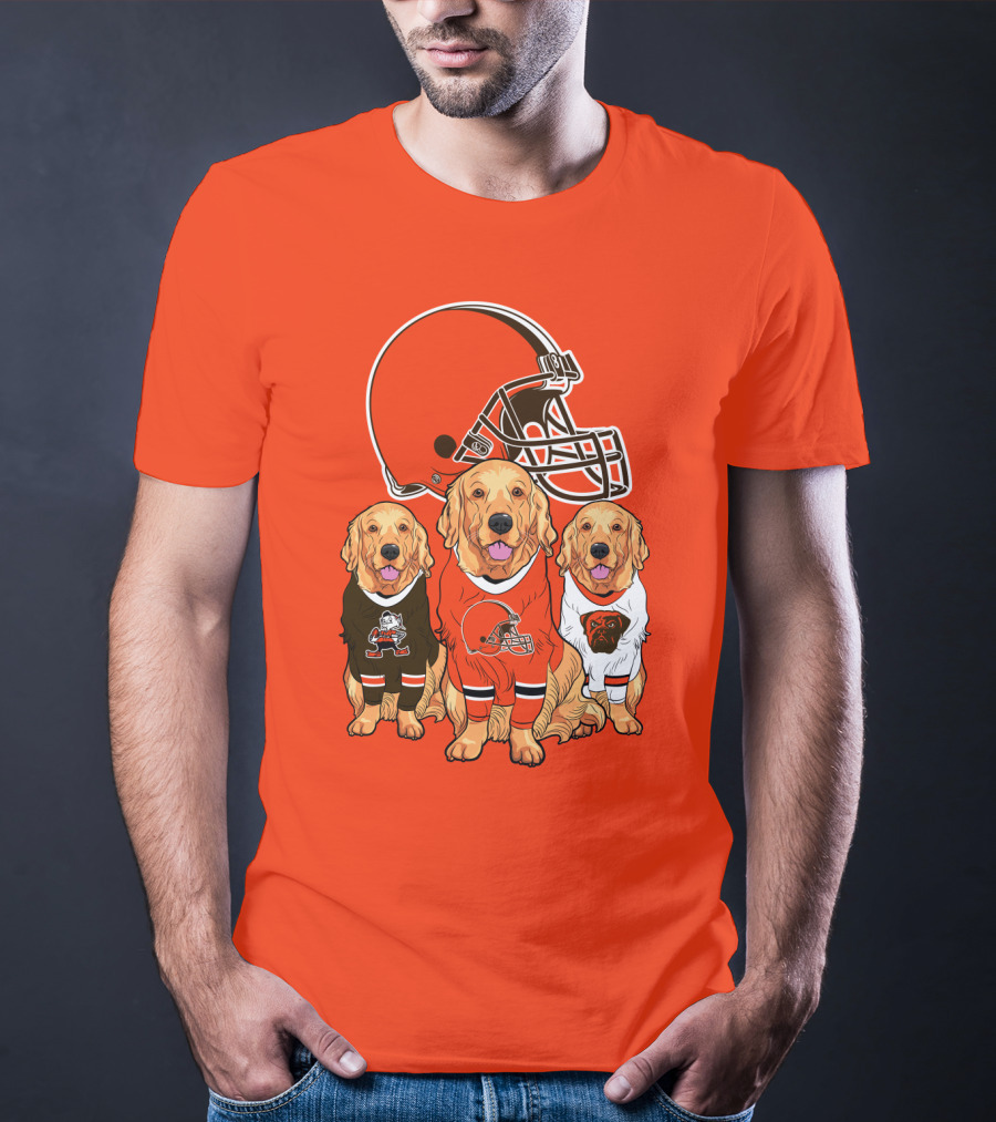 Cleveland Browns Dogs Football Golden Retrievers T-Shirt