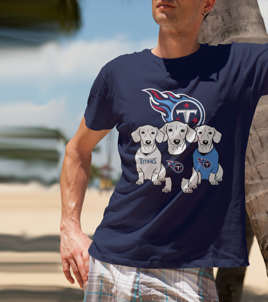Tennessee Titans Dachshund Dog Trio T-Shirt