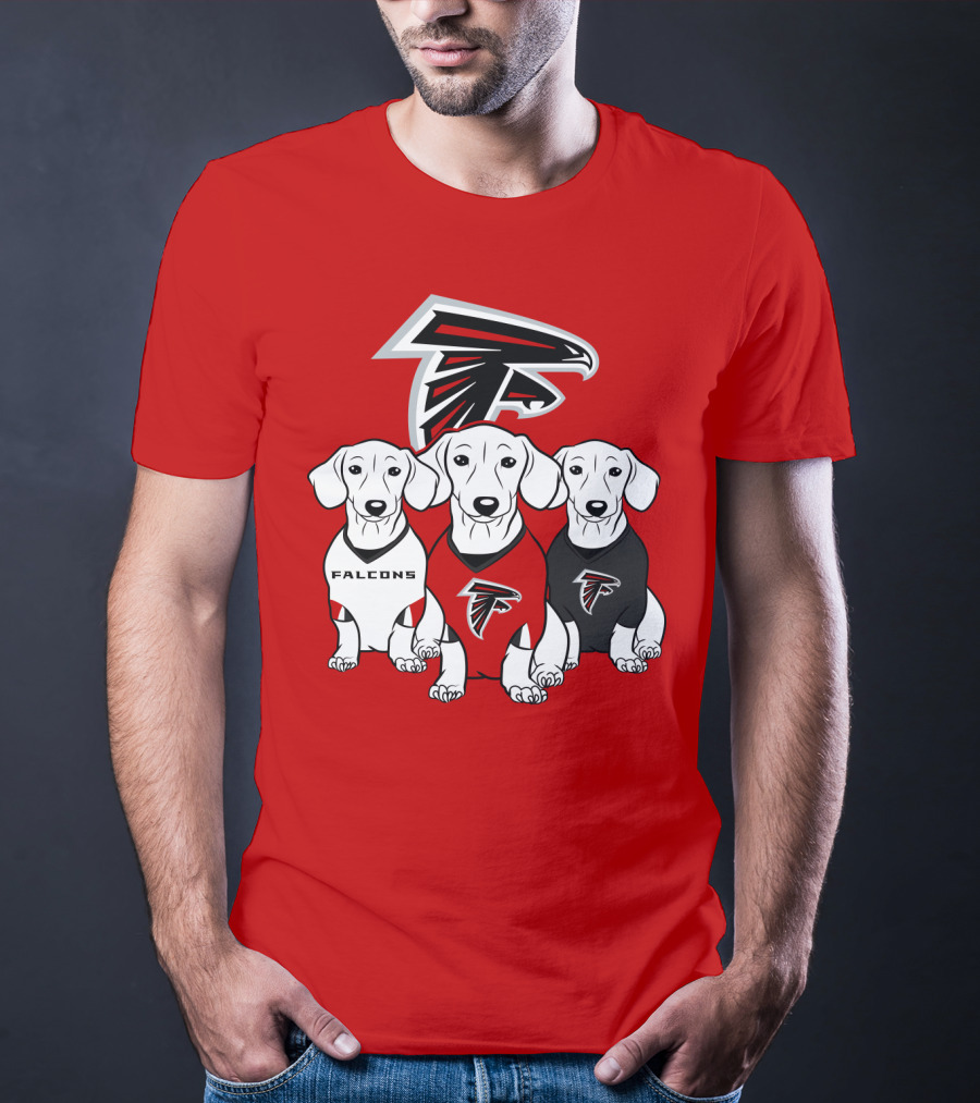 Atlanta Falcons With Dachshund  T-Shirt