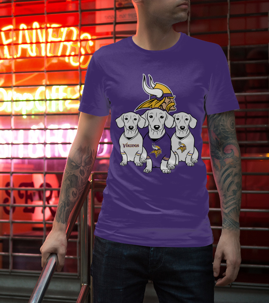 Minnesota Vikings Dachshund  Puppies T-Shirt