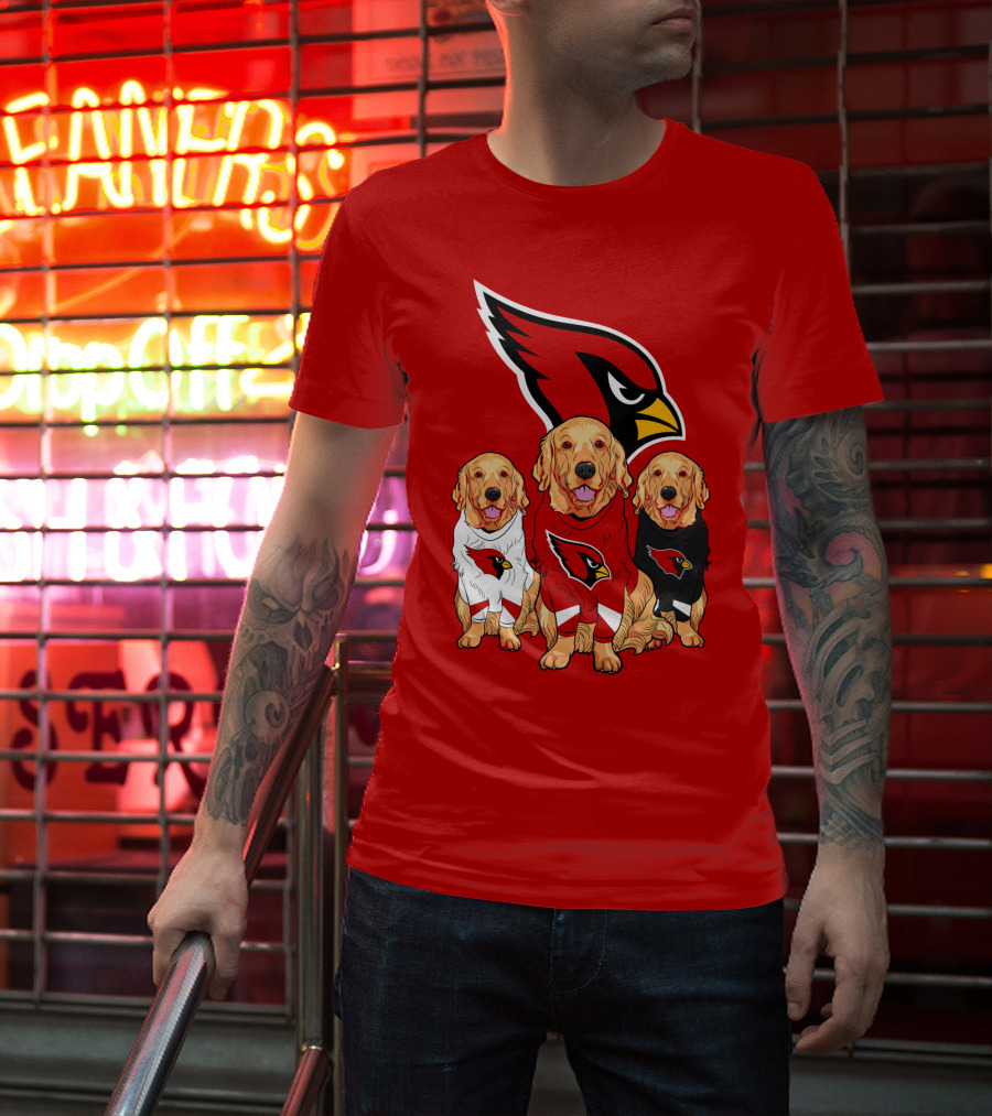 Arizona Cardinals Golden Retrievers Red Uniforms T-Shirt