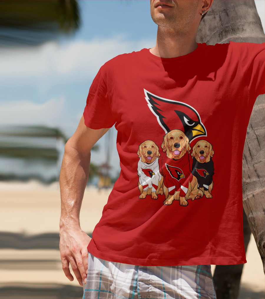 Arizona Cardinals Golden Retrievers Red Uniforms T-Shirt