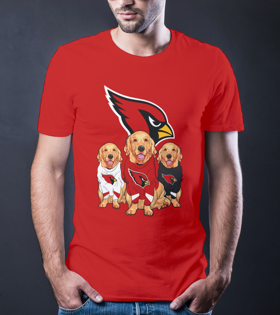 Arizona Cardinals Golden Retrievers Red Uniforms T-Shirt