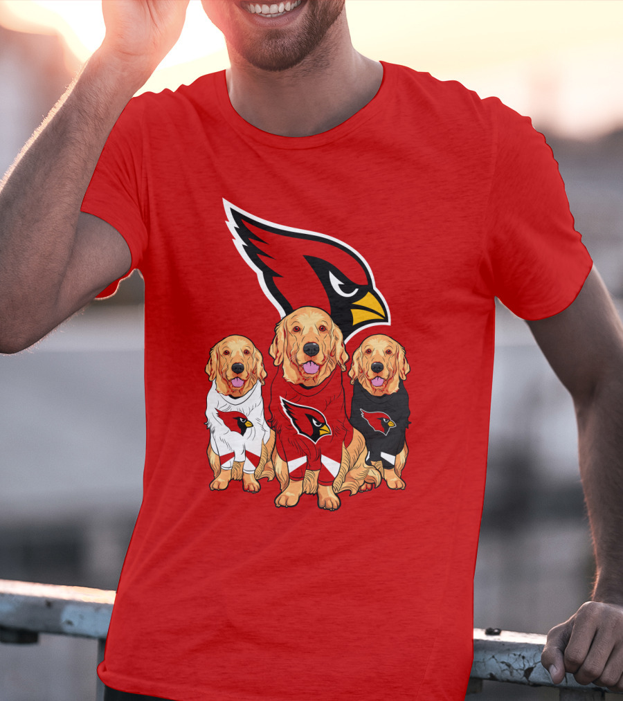 Arizona Cardinals Golden Retrievers Red Uniforms T-Shirt