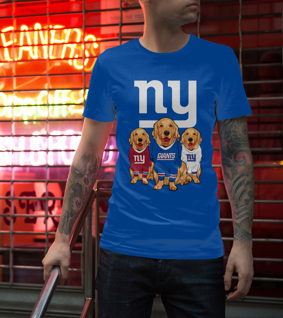 New York Giants Ny Giants Golden Retrievers T-Shirt
