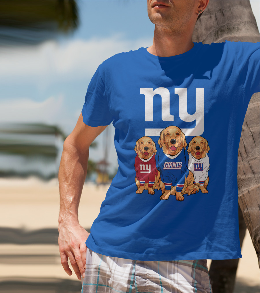 New York Giants Ny Giants Golden Retrievers T-Shirt