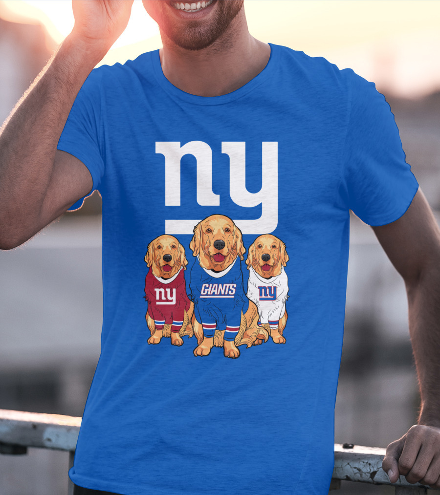 New York Giants Ny Giants Golden Retrievers T-Shirt