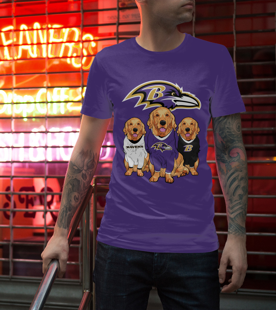 Baltimore Ravens Golden Retrievers T-Shirt