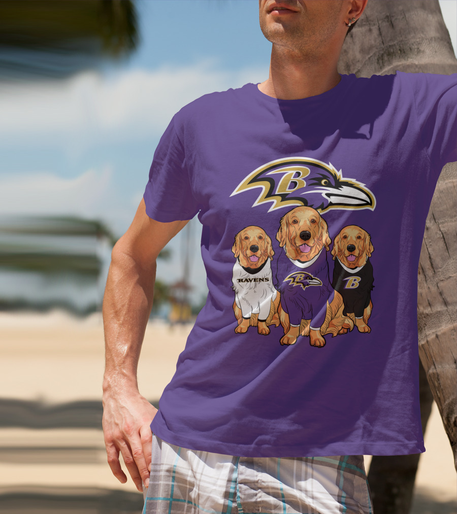 Baltimore Ravens Golden Retrievers T-Shirt