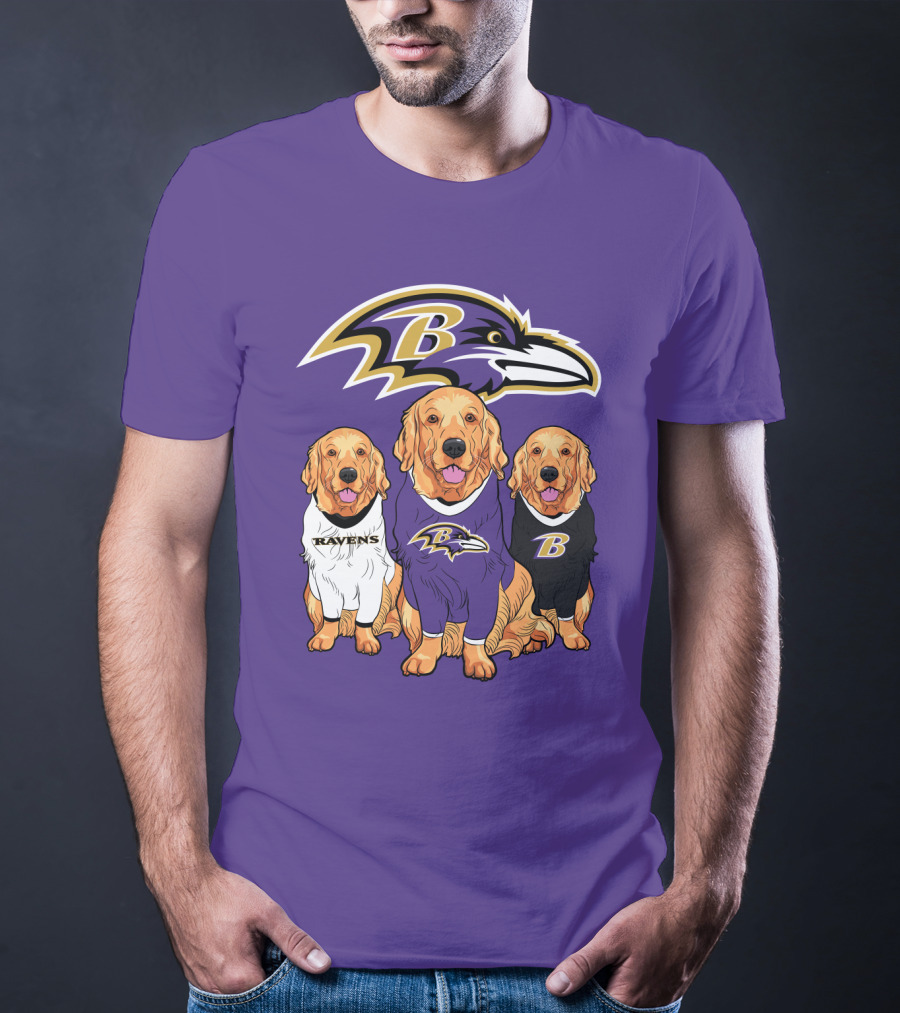 Baltimore Ravens Golden Retrievers T-Shirt