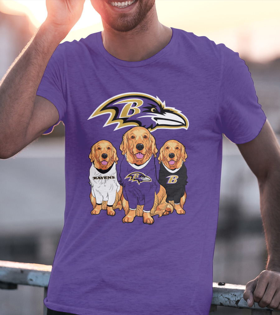Baltimore Ravens Golden Retrievers T-Shirt
