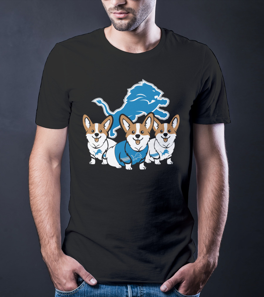 Detroit Lions Corgi Trio T-Shirt