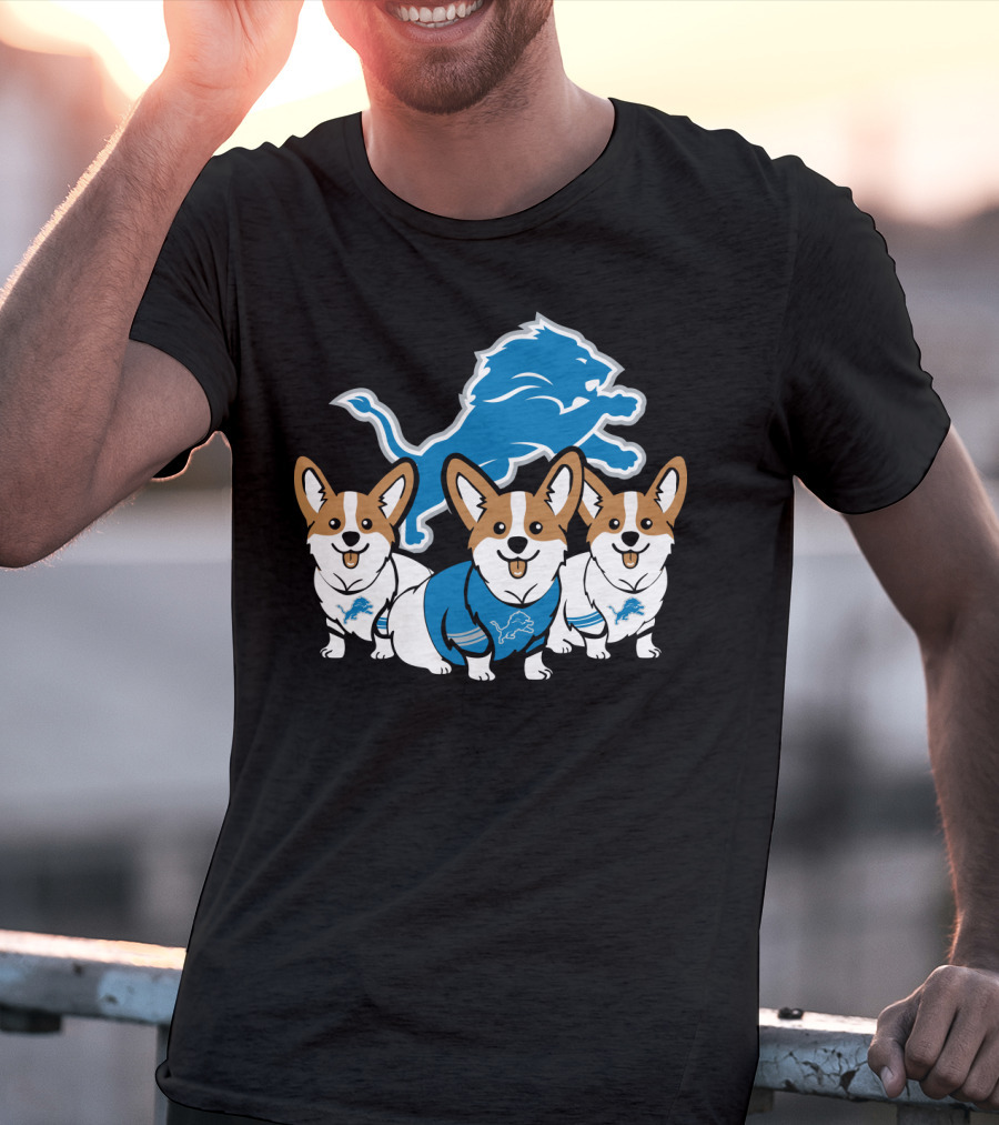 Detroit Lions Corgi Trio T-Shirt