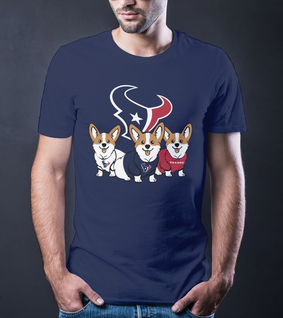 Houston Texans Corgi Trio T-Shirt