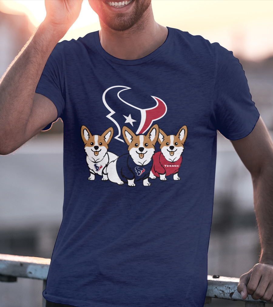 Houston Texans Corgi Trio T-Shirt