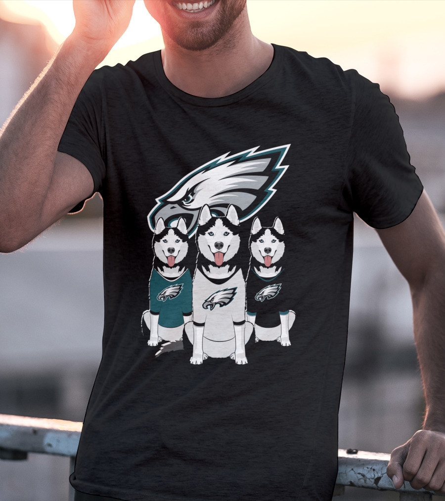 Philadelphia Eagles Husky Dogs T-Shirt