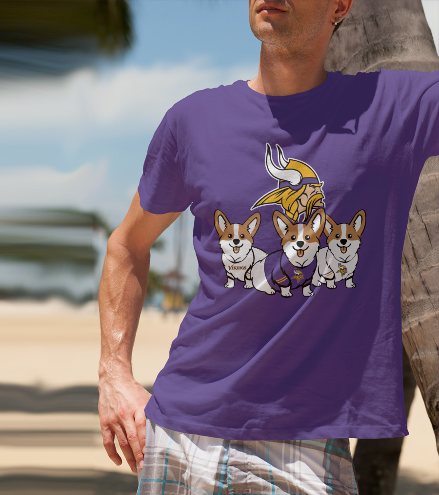 Minnesota Vikings Corgi Trio T-Shirt