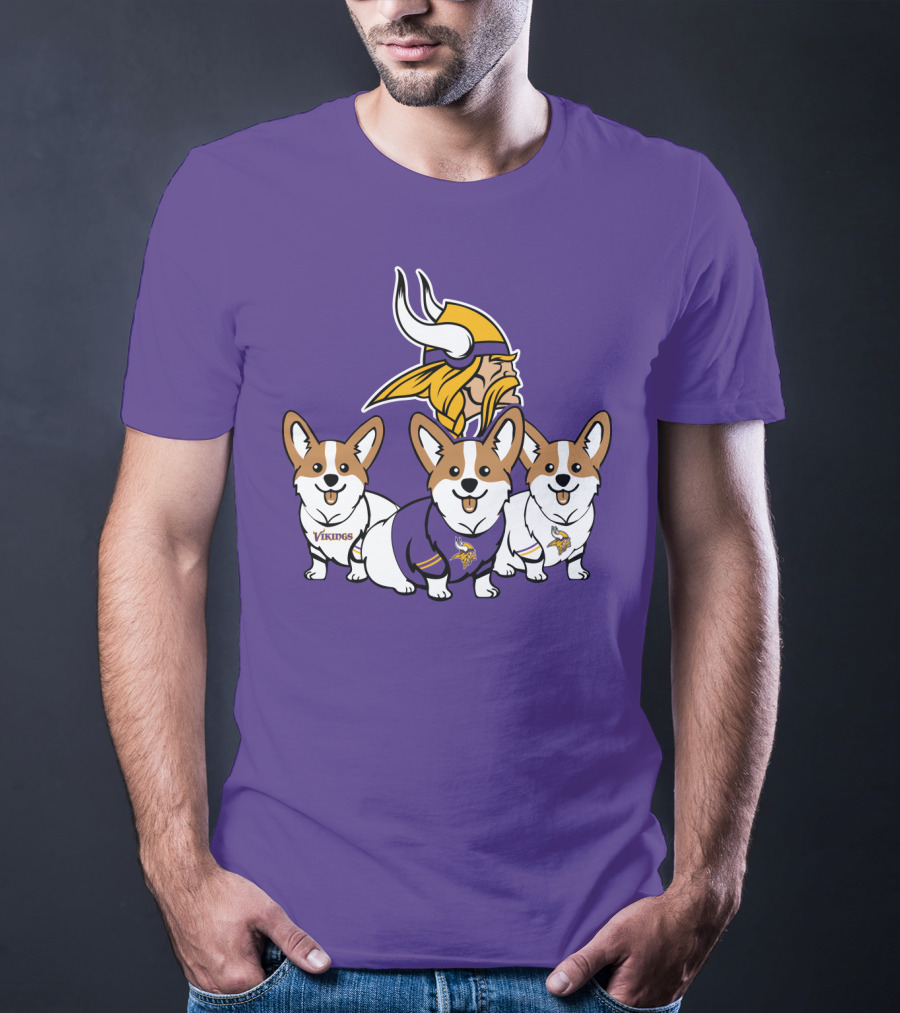 Minnesota Vikings Corgi Trio T-Shirt