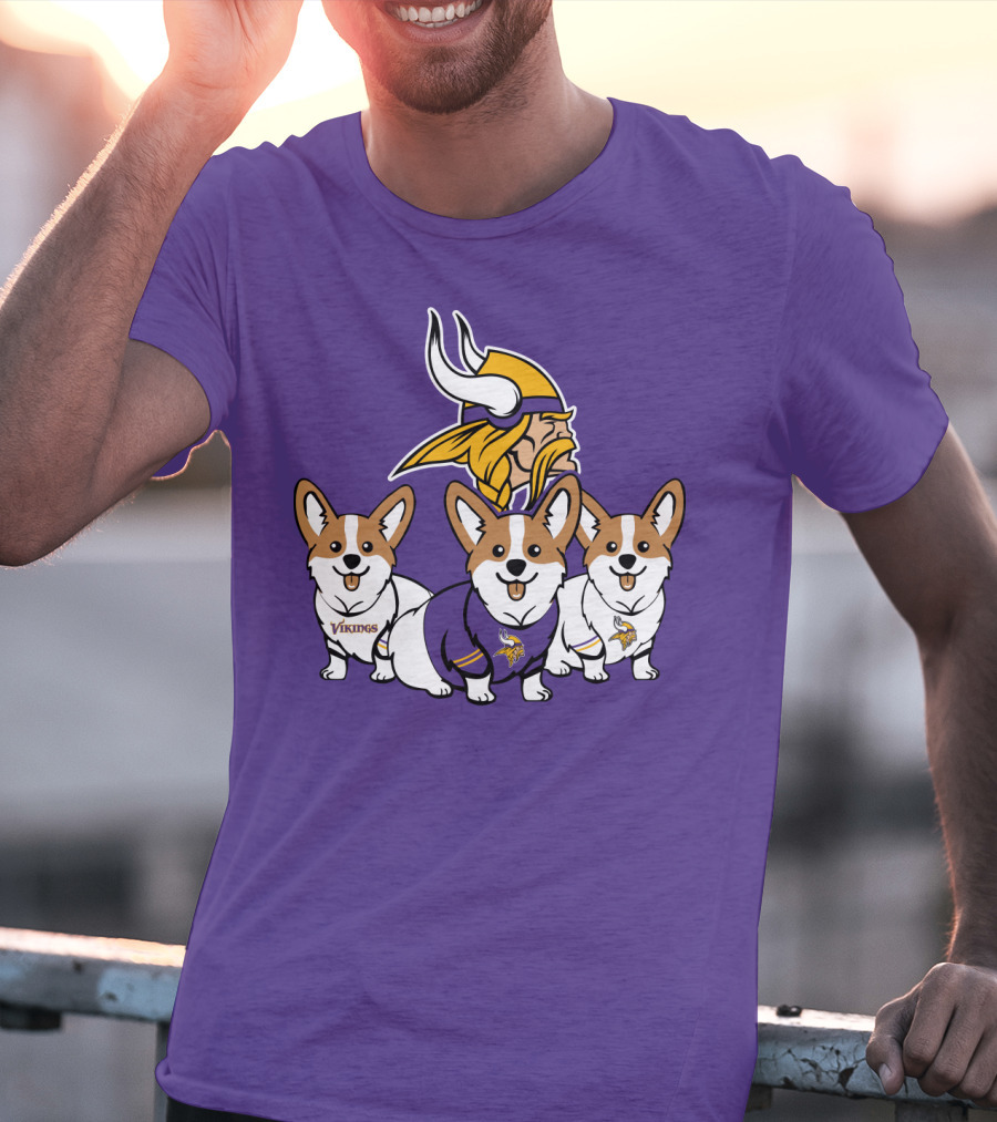 Minnesota Vikings Corgi Trio T-Shirt