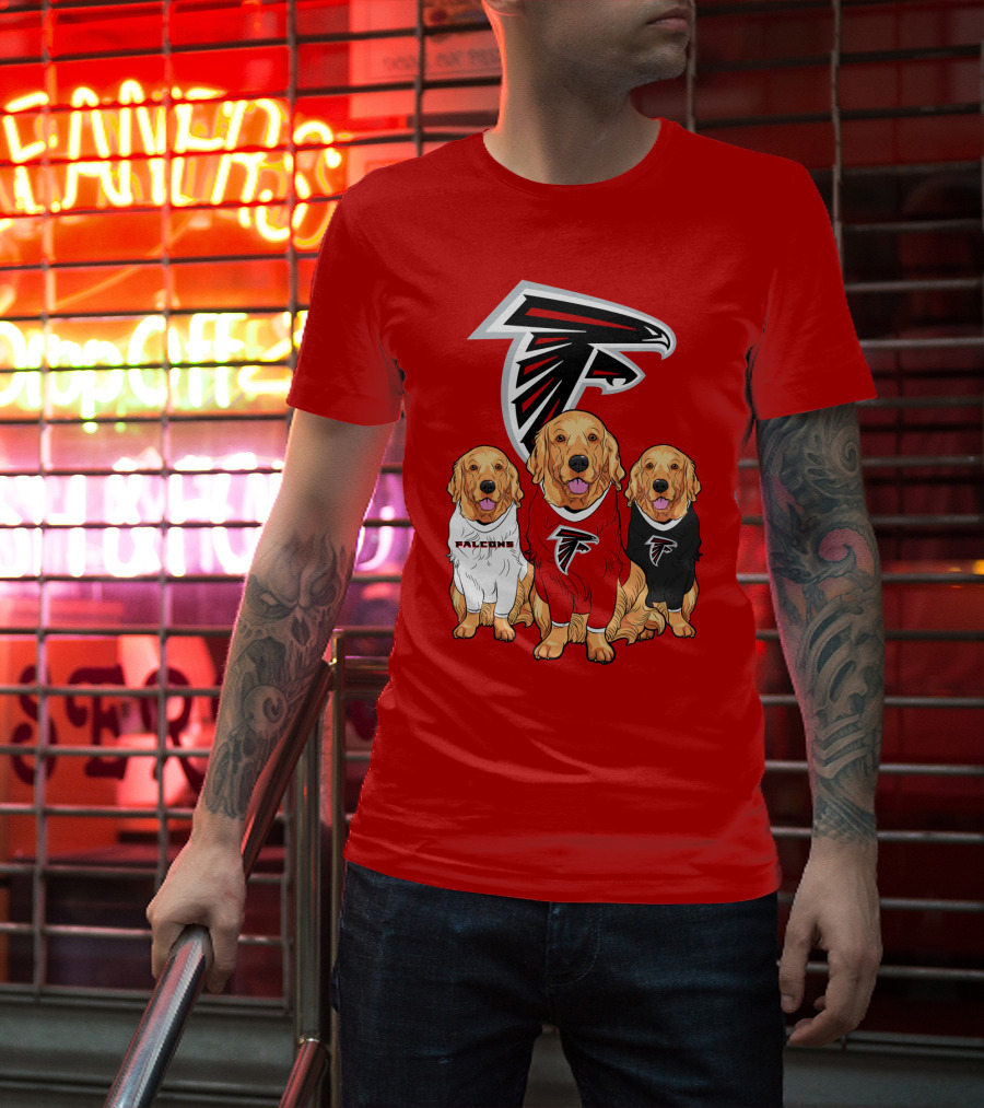 Atlanta Falcons Golden Retrievers Dogs T-Shirt