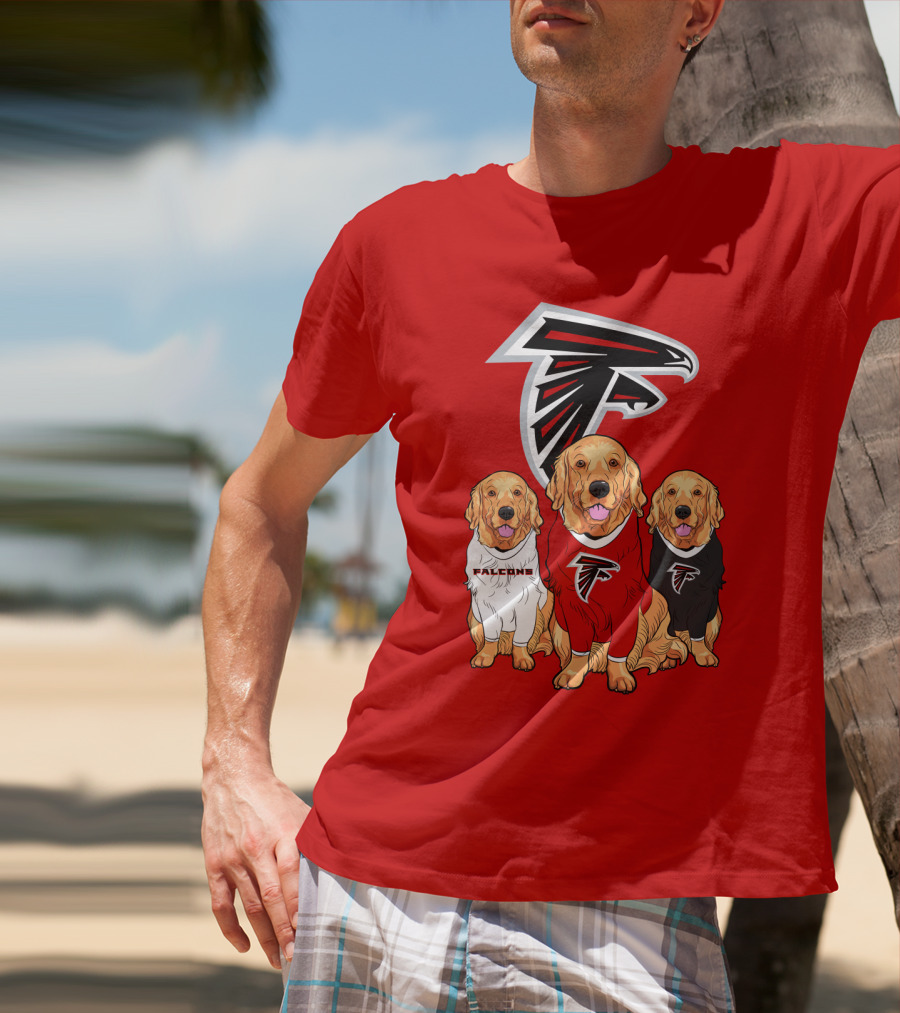 Atlanta Falcons Golden Retrievers Dogs T-Shirt