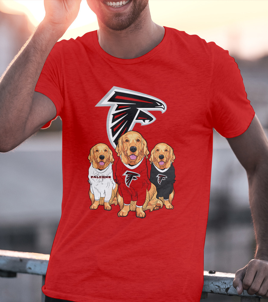 Atlanta Falcons Golden Retrievers Dogs T-Shirt