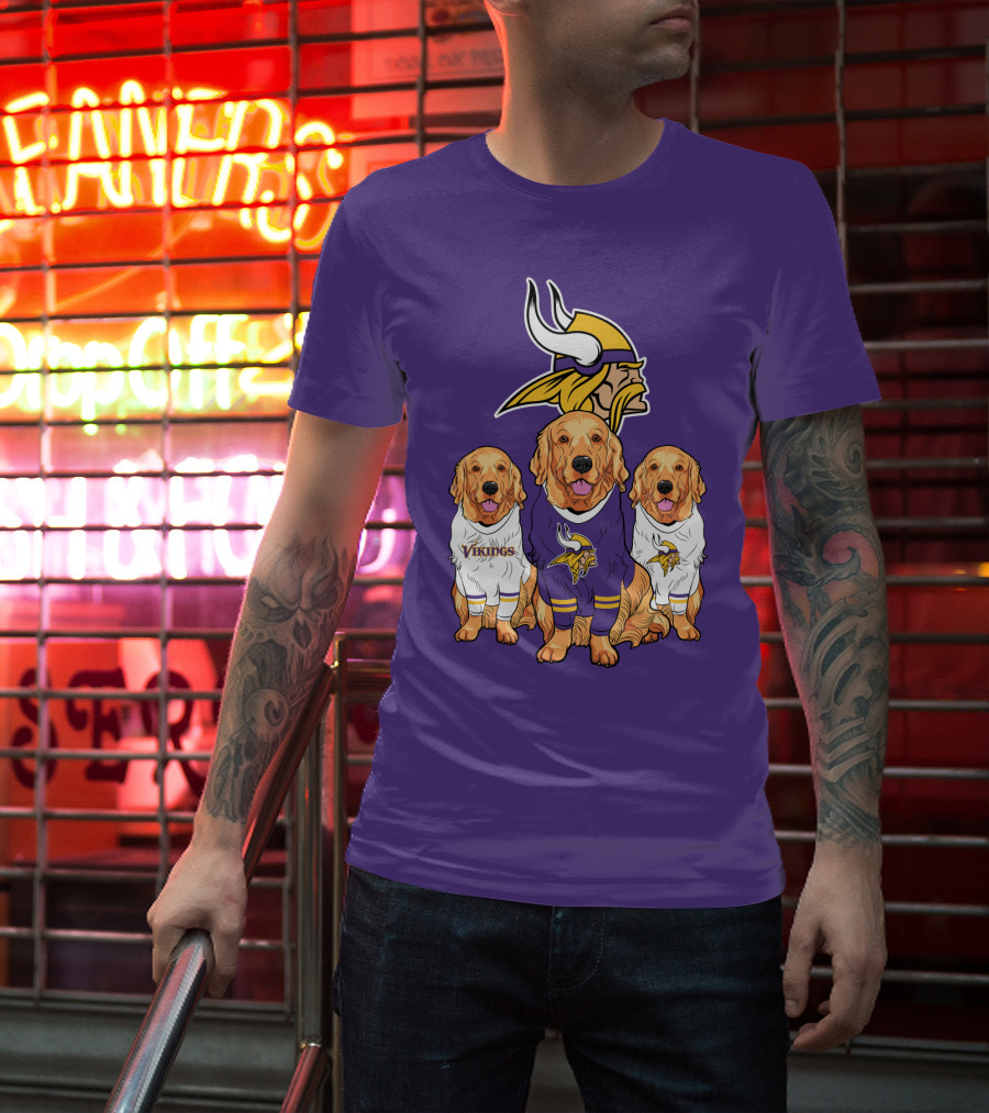 Minnesota Vikings Golden Retrievers T-Shirt