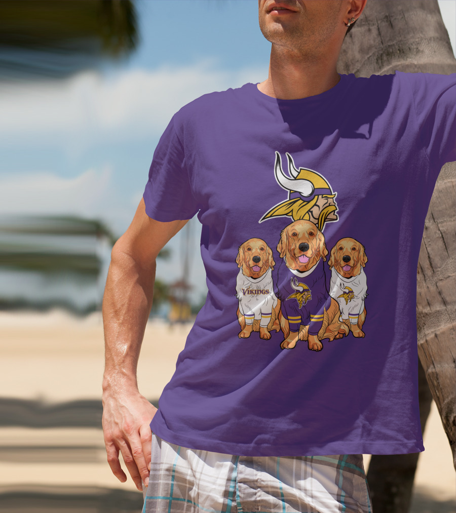 Minnesota Vikings Golden Retrievers T-Shirt