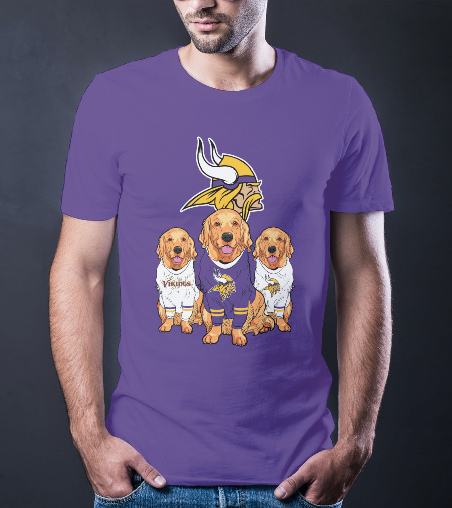 Minnesota Vikings Golden Retrievers T-Shirt