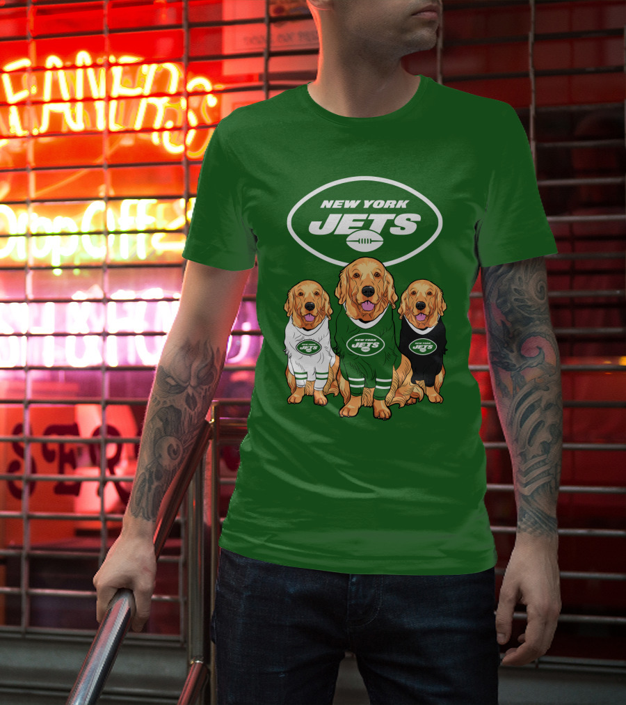 New York Jets Golden Retrievers T-Shirt