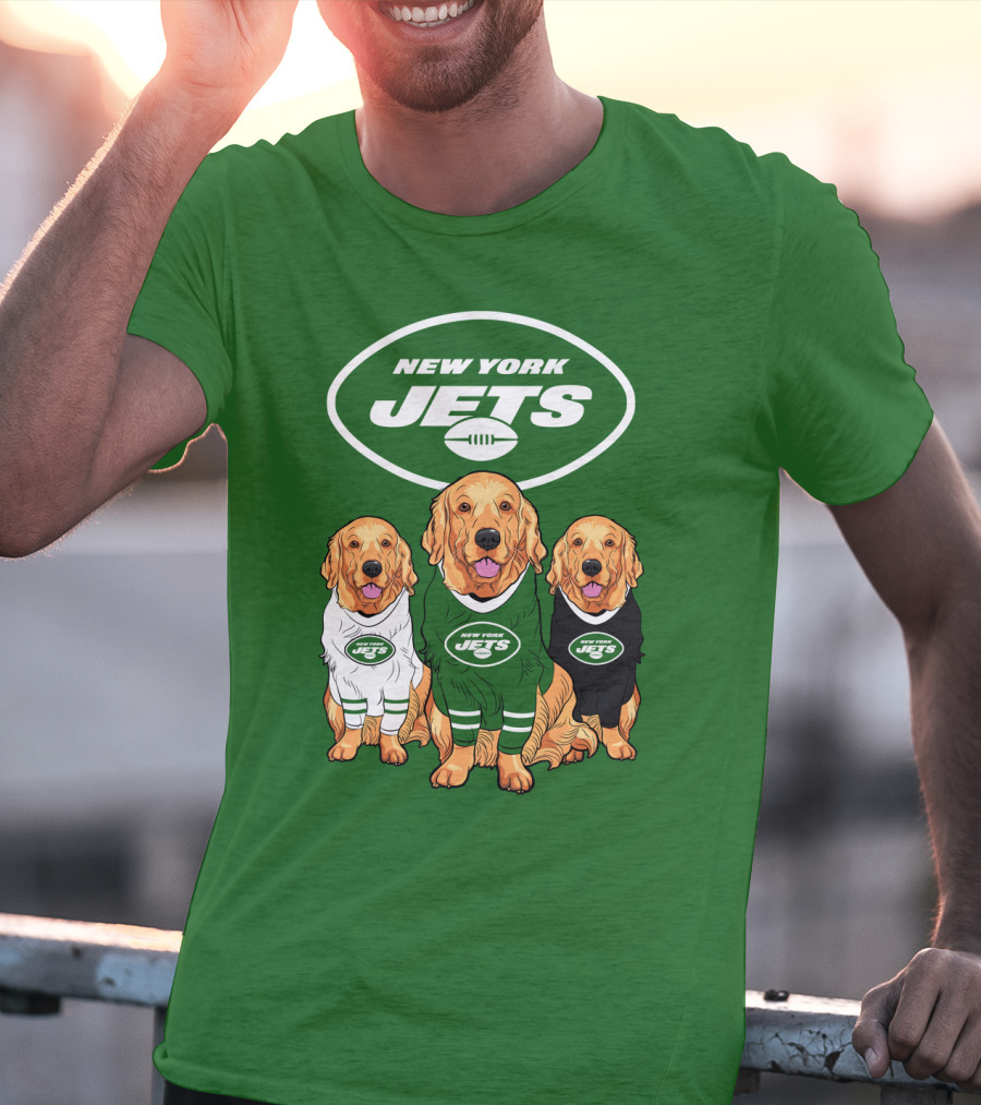 New York Jets Golden Retrievers T-Shirt